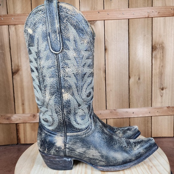Old Gringo Boots Womens 8 Black Razz Distressed Leather Western Cowboy Ranch - Picture 3 of 8